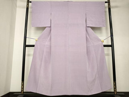 平和屋着物●お召縮緬　色無地　梅鼠色　正絹　逸品　AABK8525ck