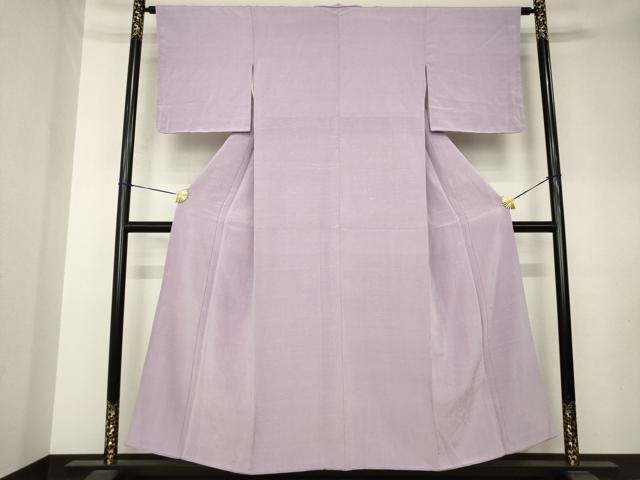 平和屋着物●お召縮緬　色無地　梅鼠色　正絹　逸品　AABK8525ck