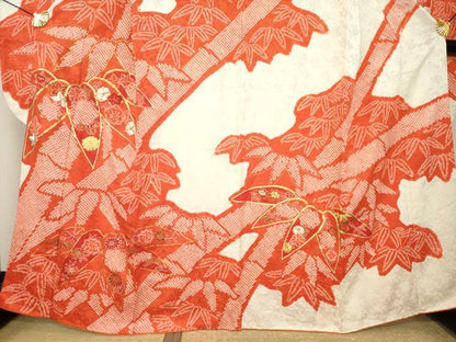 平和屋着物●豪華振袖　総絞り　駒刺繍　吉祥松文　正絹　逸品　AABK8530ck