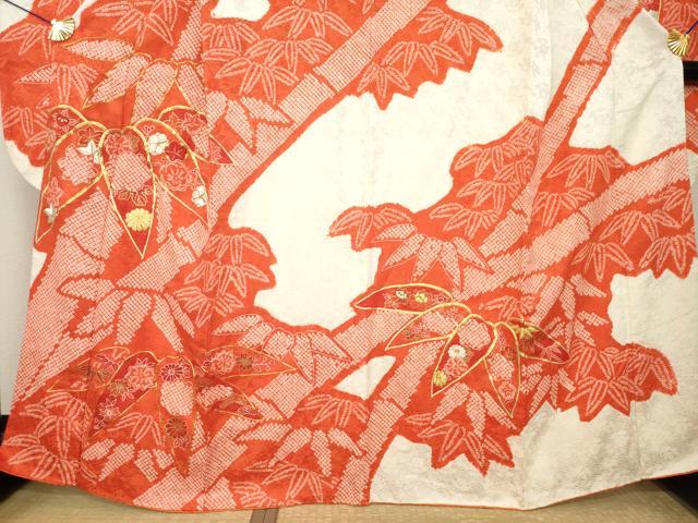 平和屋着物●豪華振袖　総絞り　駒刺繍　吉祥松文　正絹　逸品　AABK8530ck