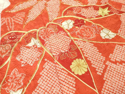 平和屋着物●豪華振袖　総絞り　駒刺繍　吉祥松文　正絹　逸品　AABK8530ck