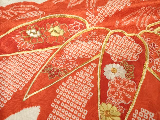 平和屋着物●豪華振袖　総絞り　駒刺繍　吉祥松文　正絹　逸品　AABK8530ck