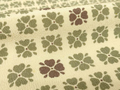 平和屋着物●上質な小紋　横段花文　正絹　逸品　AABK8534ck