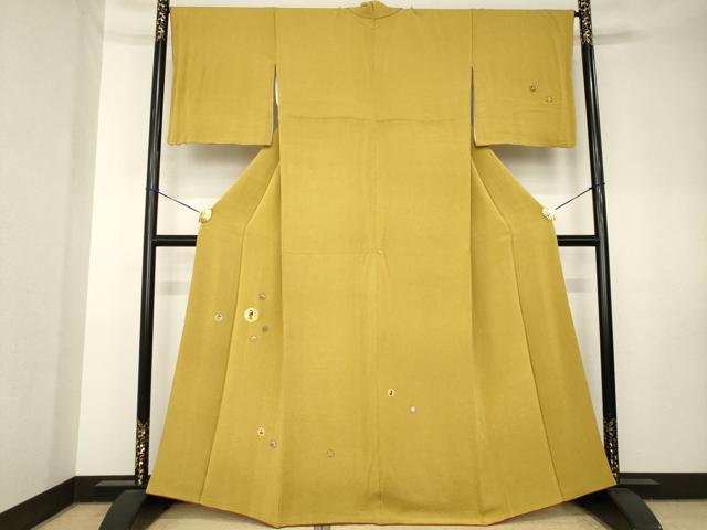 平和屋着物●訪問着　総刺繍　女人丸文　金糸　鬼しぼ縮緬　正絹　逸品　AABK8536ck