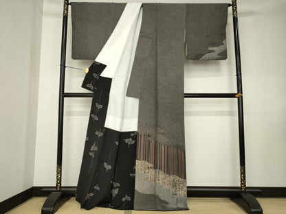 平和屋着物●伝統工芸士　金田今朝男　江戸小紋　訪問着　寄せ小紋柄　正絹　逸品　AABK8539ck