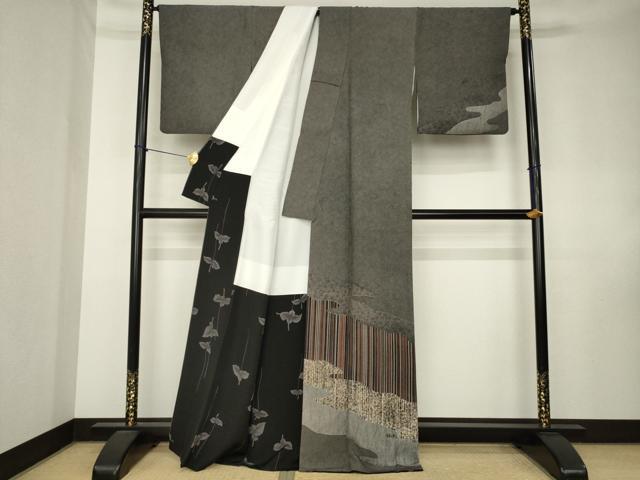 平和屋着物●伝統工芸士　金田今朝男　江戸小紋　訪問着　寄せ小紋柄　正絹　逸品　AABK8539ck