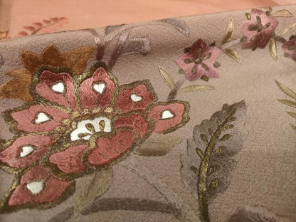 平和屋着物●訪問着　総刺繍　奏斗刺繍　更紗花文　暈し染め　正絹　逸品　AABK8541ck