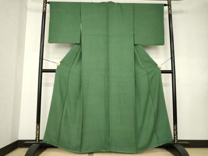 平和屋着物●上質な色無地　紋意匠　藍媚茶色　正絹　逸品　未使用　AABK8544ck