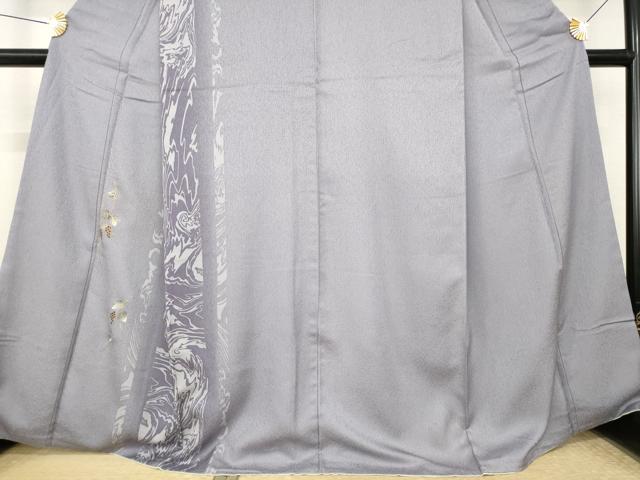 平和屋着物●訪問着　間道　葡萄蔦の葉文　金彩　正絹　逸品　AABK8546ck