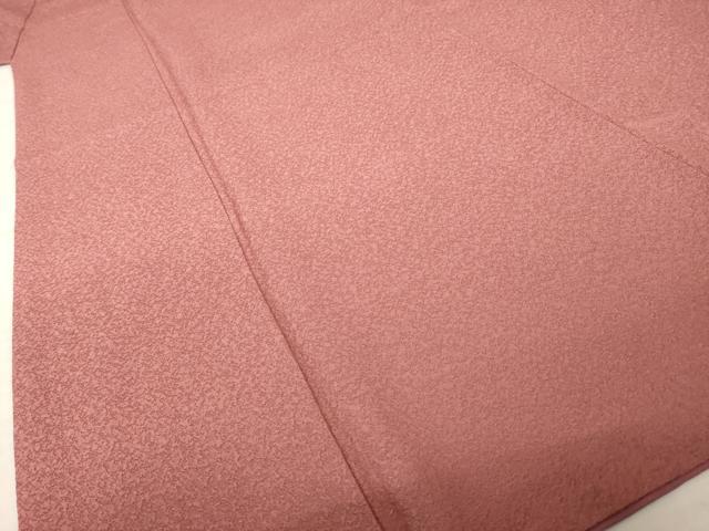 平和屋着物●上質な色無地　紋意匠　蘇芳香色　正絹　逸品　未使用　AABK8548ck