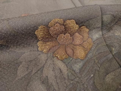 平和屋着物●訪問着　刺繍　鳳凰扇面花文　暈し染め　正絹　逸品　AABK8559ck