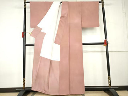 平和屋着物●染色作家　斉藤三才　小紋　霞文　暈し染め　正絹　逸品　AABK8563cs