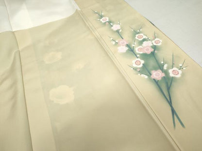 平和屋着物●訪問着　手描き　枝花文　暈し染め　正絹　逸品　AABK8568cs