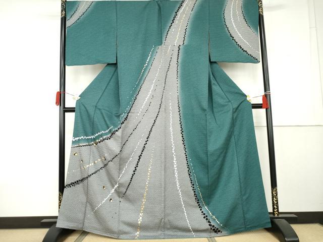 平和屋着物●訪問着　刺繍　箔散らし　金彩　金銀糸　正絹　逸品　AABK8571cs