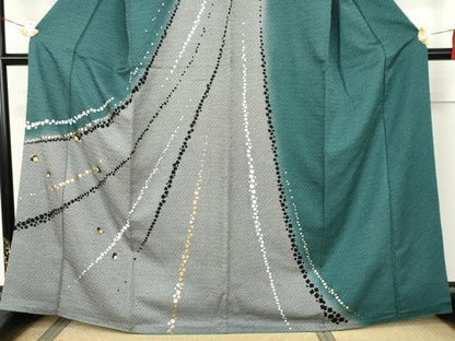 平和屋着物●訪問着　刺繍　箔散らし　金彩　金銀糸　正絹　逸品　AABK8571cs