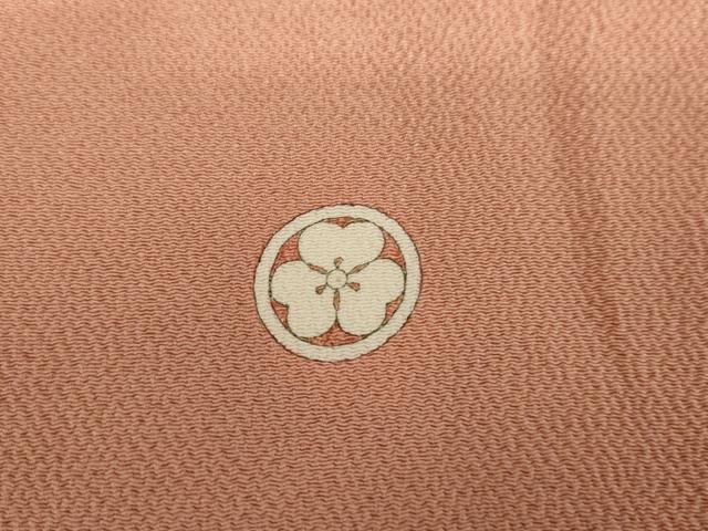 平和屋着物●上質な色無地　赤香色　鬼しぼ縮緬　正絹　逸品　AABK8584cs