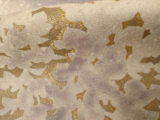 平和屋着物●訪問着　刺繍　藤花房　暈し染め　金糸　正絹　逸品　AABK8591cs