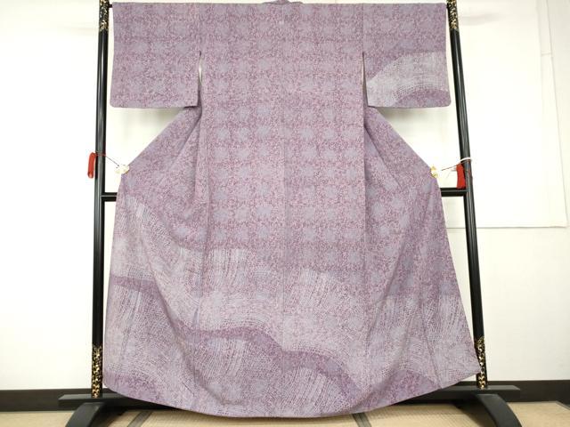 平和屋着物●訪問着　変わり格子　暈し染め　正絹　逸品　AABK8593cs