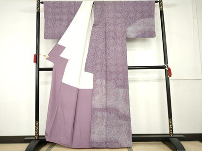平和屋着物●訪問着　変わり格子　暈し染め　正絹　逸品　AABK8593cs