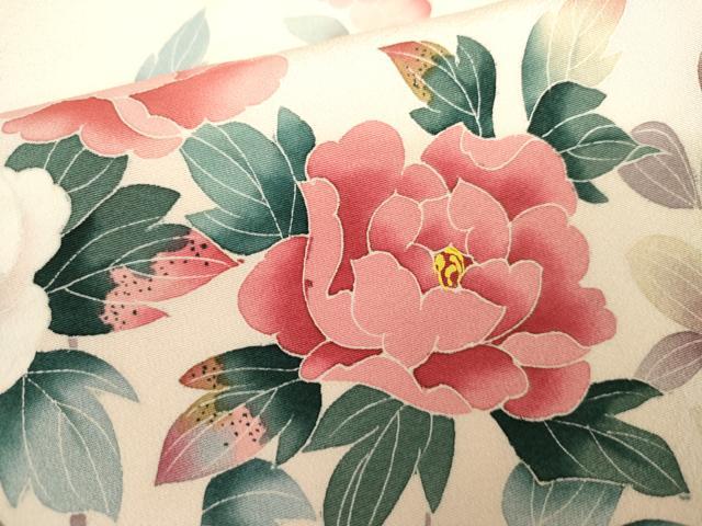 平和屋着物●訪問着　友禅　作家物　枝花文　暈し染め　正絹　逸品　AABK8596cs