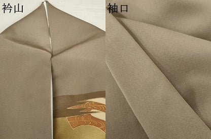 平和屋着物●訪問着　竹屋町刺繍　地紙松竹梅文　金糸　金彩　正絹　逸品　AABK8598cs