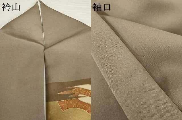 平和屋着物●訪問着　竹屋町刺繍　地紙松竹梅文　金糸　金彩　正絹　逸品　AABK8598cs