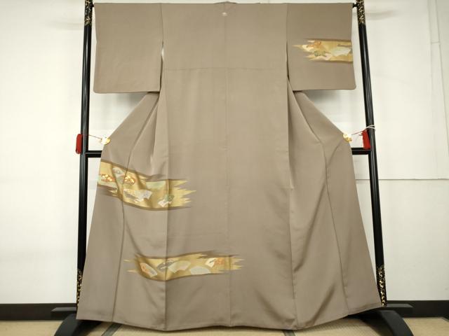 平和屋着物●訪問着　竹屋町刺繍　地紙松竹梅文　金糸　金彩　正絹　逸品　AABK8598cs