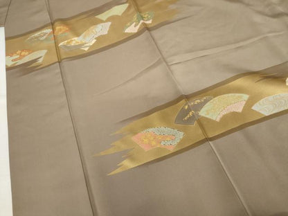 平和屋着物●訪問着　竹屋町刺繍　地紙松竹梅文　金糸　金彩　正絹　逸品　AABK8598cs