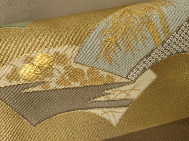 平和屋着物●訪問着　竹屋町刺繍　地紙松竹梅文　金糸　金彩　正絹　逸品　AABK8598cs