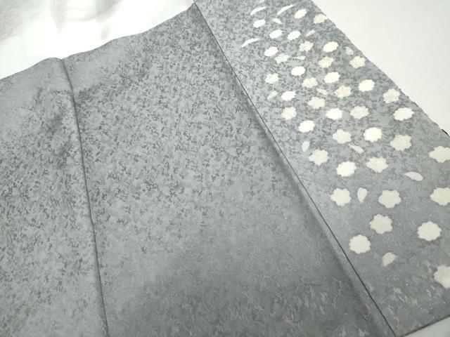 平和屋着物●中国三大刺繍　相良刺繍　訪問着　おぼろ染　重ね絞り　流水花文　銀通し地　正絹　逸品　AABK8606cs