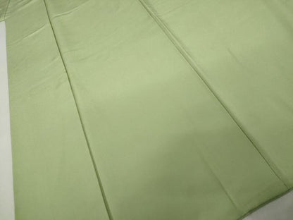 平和屋着物●上質な色無地　若緑色　正絹　逸品　AABK8612cs
