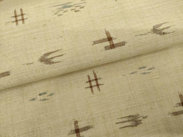 平和屋着物●上質な紬　琉球絣文様　正絹　逸品　AABK8619cs