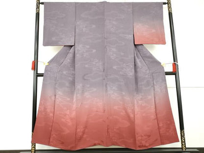 平和屋着物●訪問着　雲取り草花地紋　暈し染め　正絹　逸品　AABK8620cs