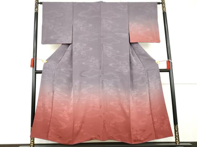 平和屋着物●訪問着　雲取り草花地紋　暈し染め　正絹　逸品　AABK8620cs