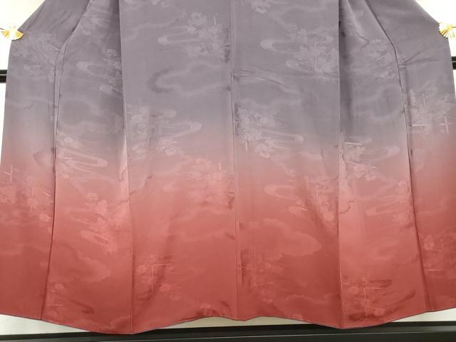 平和屋着物●訪問着　雲取り草花地紋　暈し染め　正絹　逸品　AABK8620cs