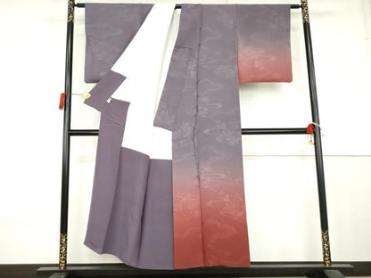 平和屋着物●訪問着　雲取り草花地紋　暈し染め　正絹　逸品　AABK8620cs