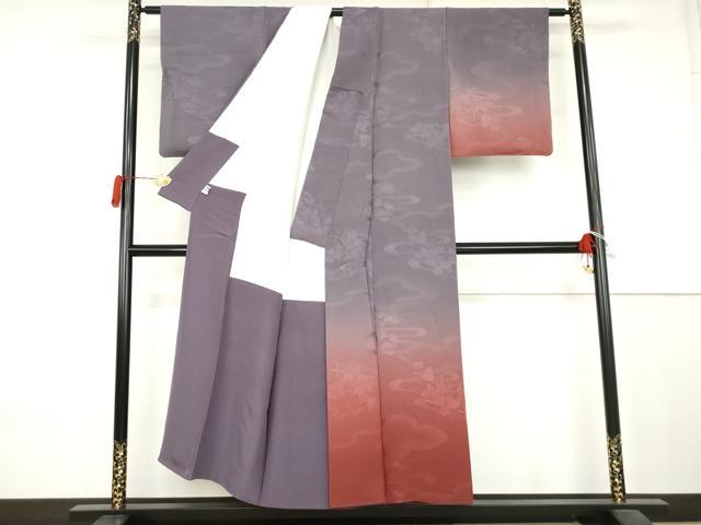 平和屋着物●訪問着　雲取り草花地紋　暈し染め　正絹　逸品　AABK8620cs