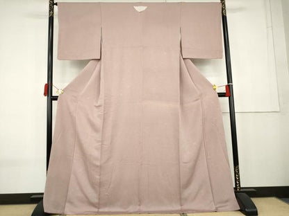 平和屋着物●上質な色無地　笹花地紋　梅鼠色　正絹　逸品　未使用　AABK8621cs