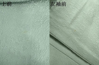 平和屋着物●上質な色無地　花唐草地紋　青竹色　正絹　逸品　未使用　AABK8624cs
