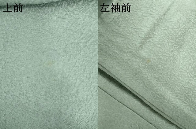 平和屋着物●上質な色無地　花唐草地紋　青竹色　正絹　逸品　未使用　AABK8624cs