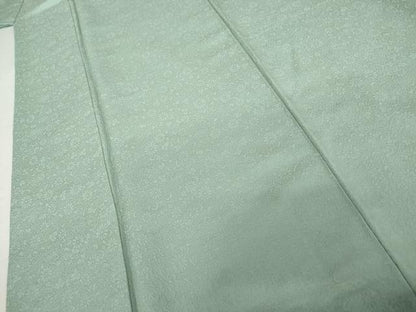 平和屋着物●上質な色無地　花唐草地紋　青竹色　正絹　逸品　未使用　AABK8624cs