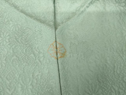 平和屋着物●上質な色無地　花唐草地紋　青竹色　正絹　逸品　未使用　AABK8624cs