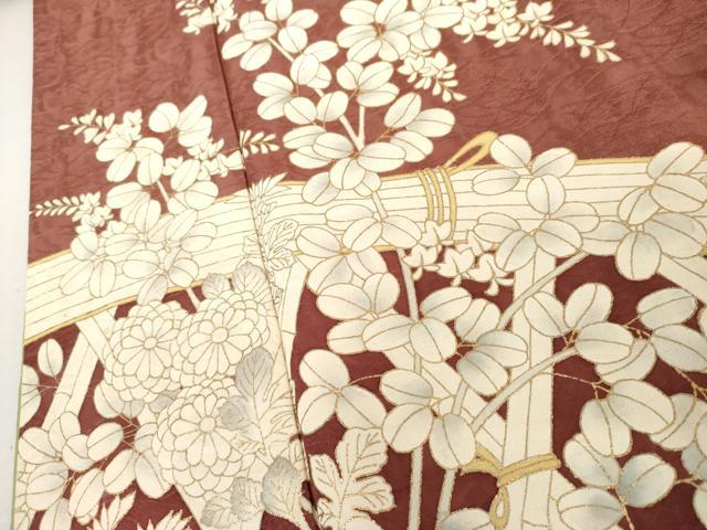 平和屋着物●豪華色留袖　花籬文　金彩　正絹　逸品　AABK8625cs