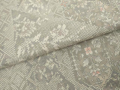 平和屋着物●本場大島紬　白大島　9マルキ　吉祥枝花文　ロング丈　正絹　逸品　AABK8628cs