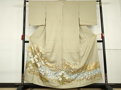 平和屋着物●豪華色留袖　鴛鴦花鳥文　金彩　鈴乃屋扱い　正絹　逸品　AABK8630cs