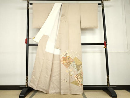 平和屋着物●千くさ染繍　中国三大刺繍　相良刺繍　色留袖　駒刺繍　貝桶吉祥花文　金彩　正絹　逸品　AABK8631cs
