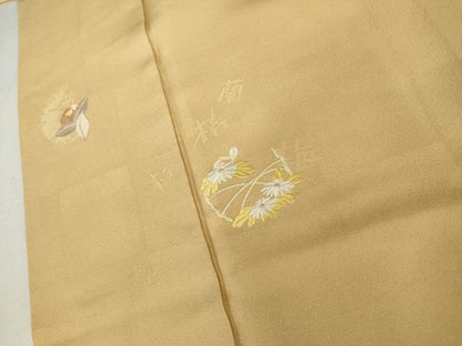平和屋着物●訪問着　総刺繍　花丸文　正絹　逸品　AABK8637cs