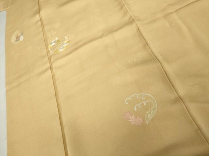 平和屋着物●訪問着　総刺繍　花丸文　正絹　逸品　AABK8637cs