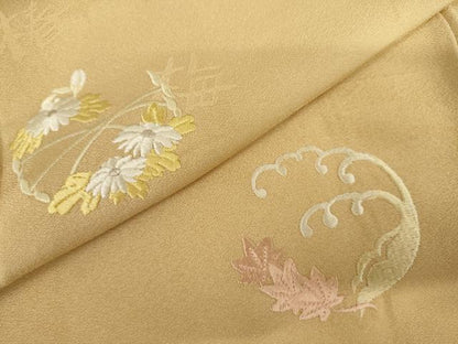 平和屋着物●訪問着　総刺繍　花丸文　正絹　逸品　AABK8637cs