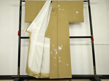 平和屋着物●訪問着　友禅　枝花文　正絹　逸品　AABK8639cs